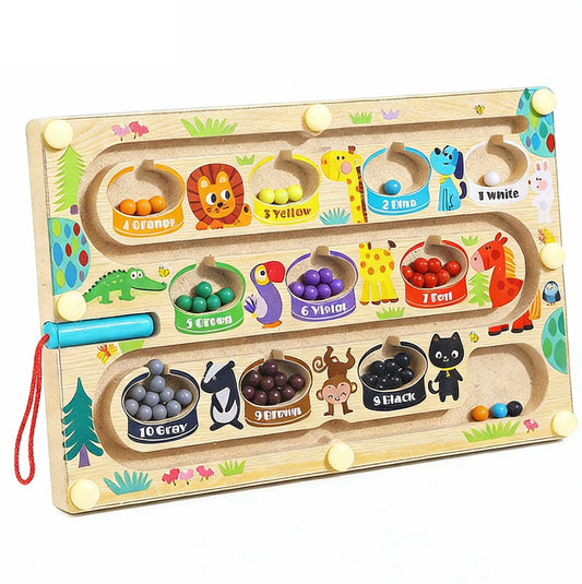 4 Mini Color-Sorted Number Mazes - 04 Animal Edition