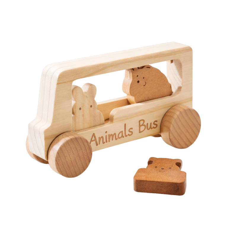 Wooden Animals Bus