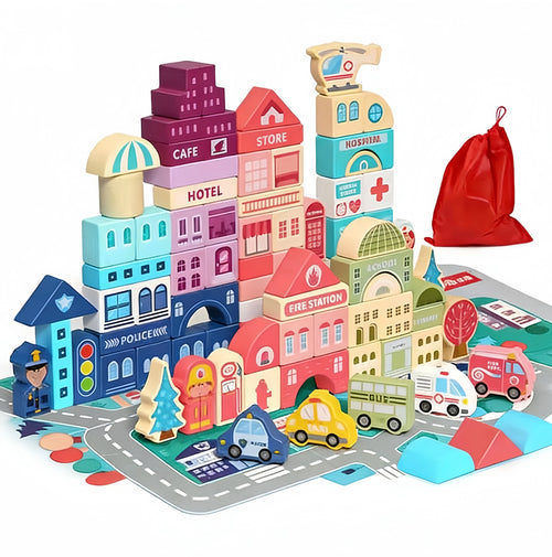 Urban Street Scene Building Blocks (Bagged) + Base Plate