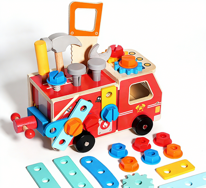 Wooden Simulation Disassembly & Assembly Tool Truck