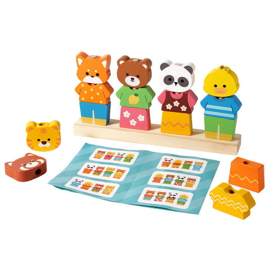 Wooden Animal Matching & Assembly Peg Toy