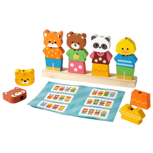 Wooden Animal Matching & Assembly Peg Toy
