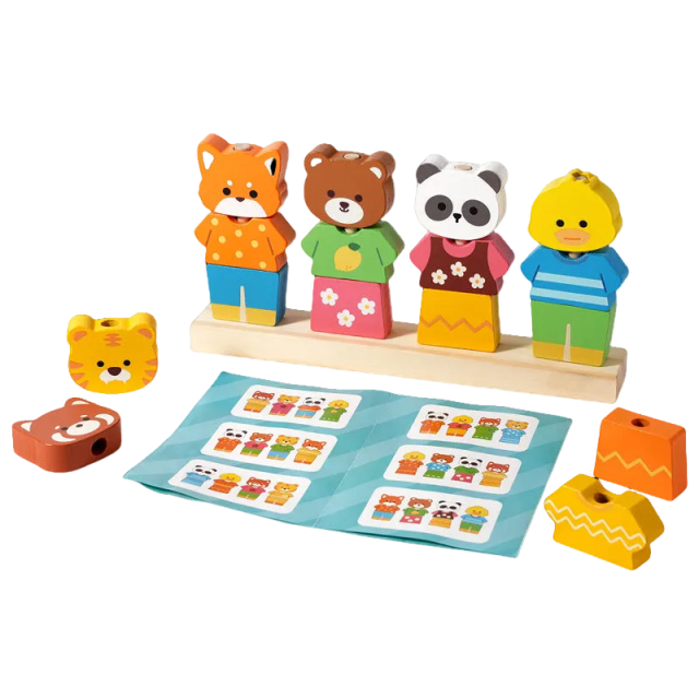 Wooden Animal Matching & Assembly Peg Toy