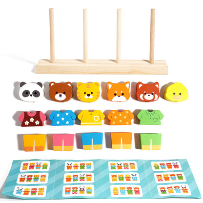 Wooden Animal Matching & Assembly Peg Toy