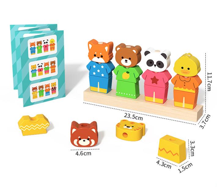 Wooden Animal Matching & Assembly Peg Toy