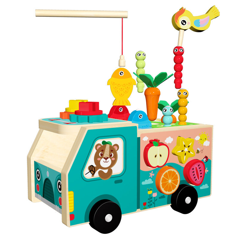 Wooden Multi-Functional Educational Farm Toy Truck