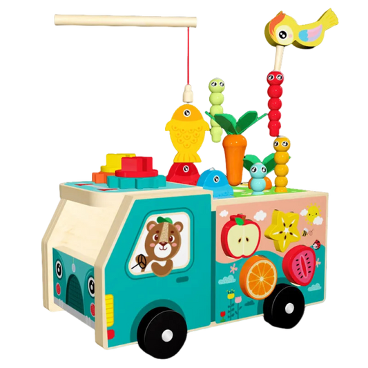 Wooden Multi-Functional Educational Farm Toy Truck