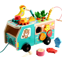 Wooden Multi-Functional Educational Farm Toy Truck