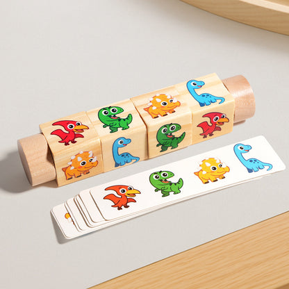 Wooden Rotating Animal Matching Blocks