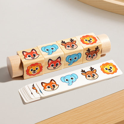 Wooden Rotating Animal Matching Blocks