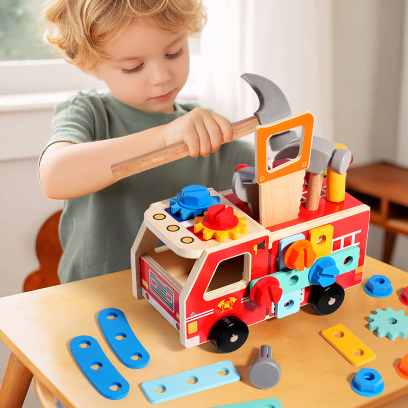 Wooden Simulation Disassembly & Assembly Tool Truck