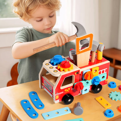 Wooden Simulation Disassembly & Assembly Tool Truck