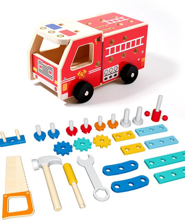 Wooden Simulation Disassembly & Assembly Tool Truck